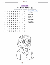 Vista previa de la hoja de trabajo imprimible de Rosa Parks