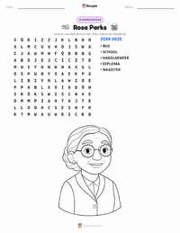 Rosa Parks afdrukbare werkblad voorbeeld