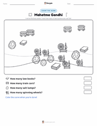 Mahatma Gandhi printable worksheet preview