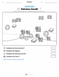 Aperçu de la feuille de travail imprimable Mahatma Gandhi
