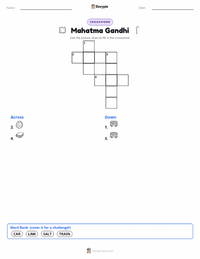 Mahatma Gandhi printable worksheet preview