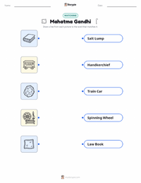 Mahatma Gandhi printable worksheet for kids