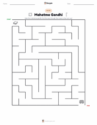 Mahatma Gandhi printable worksheet preview