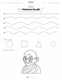 Mahatma Gandhi printable worksheet preview