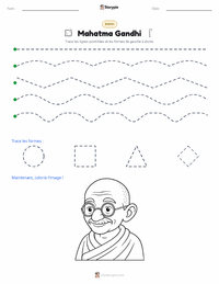 Aperçu de la feuille de travail imprimable Mahatma Gandhi