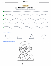 Prabaca lembar kerja cetak Mahatma Gandhi