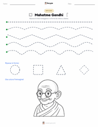 Anteprima della scheda stampabile di Mahatma Gandhi