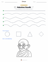 Mahatma Gandhi afdrukbare werkblad voorbeeld