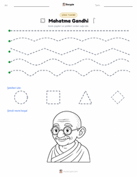 Mahatma Gandhi yazdırılabilir çalışma sayfası önizlemesi