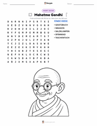 Mahatma Gandhi druckbare Arbeitsblatt Vorschau