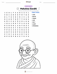 Mahatma Gandhi printable worksheet preview