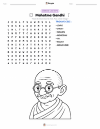 Aperçu de la feuille de travail imprimable Mahatma Gandhi