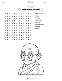 Prabaca lembar kerja cetak Mahatma Gandhi