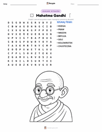 Podgląd drukowalnego arkusza ćwiczeń Mahatma Gandhi