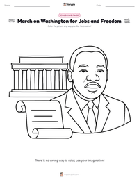 March on Washington for Jobs and Freedom coloring page for kids