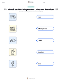 March on Washington for Jobs and Freedom printable worksheet for kids
