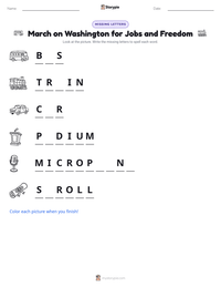 March on Washington for Jobs and Freedom printable worksheet preview