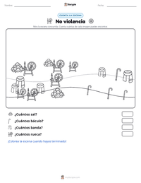 Vista previa de la hoja de trabajo imprimible de No violencia