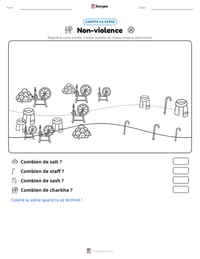 Aperçu de la feuille de travail imprimable Non-violence