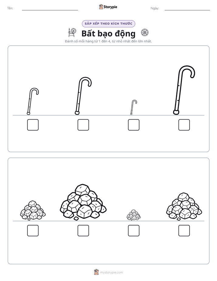Thứ Tự Kích Thước