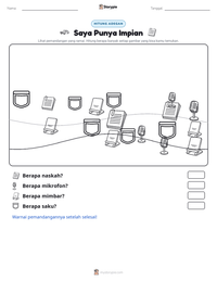 Prabaca lembar kerja cetak Saya Punya Impian
