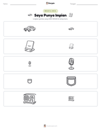 Prabaca lembar kerja cetak Saya Punya Impian