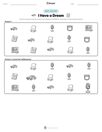 I Have a Dream printable worksheet preview