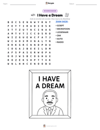 I Have a Dream afdrukbare werkblad voorbeeld