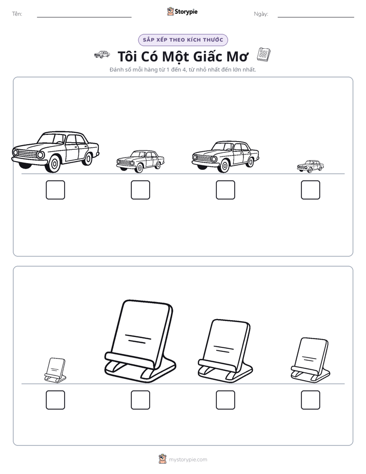 Thứ Tự Kích Thước