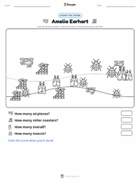Amelia Earhart printable worksheet preview