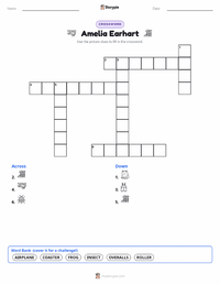Amelia Earhart printable worksheet preview