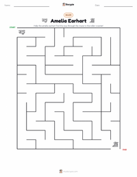 Amelia Earhart printable worksheet preview