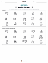 Amelia Earhart printable worksheet preview