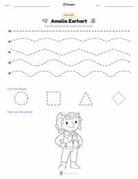 Amelia Earhart printable worksheet preview