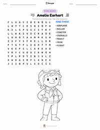 Amelia Earhart printable worksheet preview