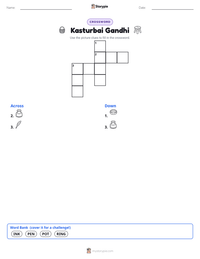 Kasturbai Gandhi printable worksheet preview