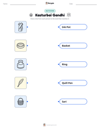 Kasturbai Gandhi printable worksheet preview