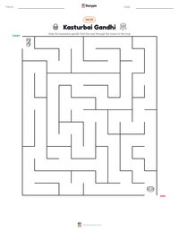 Kasturbai Gandhi printable worksheet preview