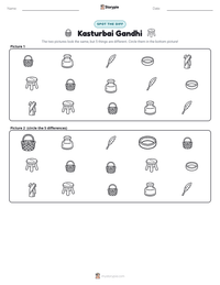 Kasturbai Gandhi printable worksheet preview