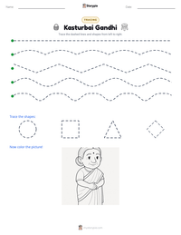 Kasturbai Gandhi printable worksheet preview