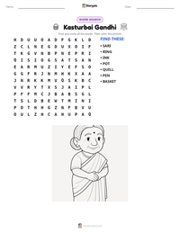 Kasturbai Gandhi printable worksheet preview