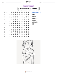 Aperçu de la feuille de travail imprimable Kasturbai Gandhi