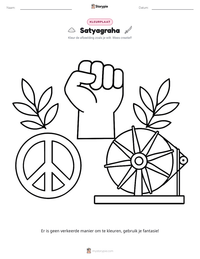 Satyagraha afdrukbare werkblad voorbeeld