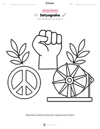 Satyagraha yazdırılabilir çalışma sayfası önizlemesi