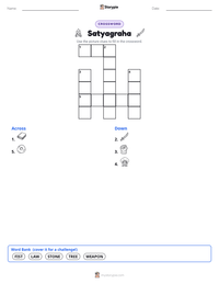 Satyagraha printable worksheet preview