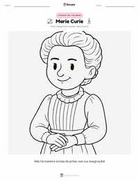 Página de colorir Marie Curie para crianças