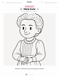 Marie Curie çocuklar için boyama sayfası