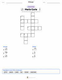Marie Curie printable worksheet preview