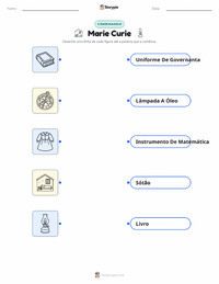 Folha de atividades imprimível Marie Curie para crianças