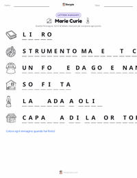 Anteprima della scheda stampabile di Marie Curie